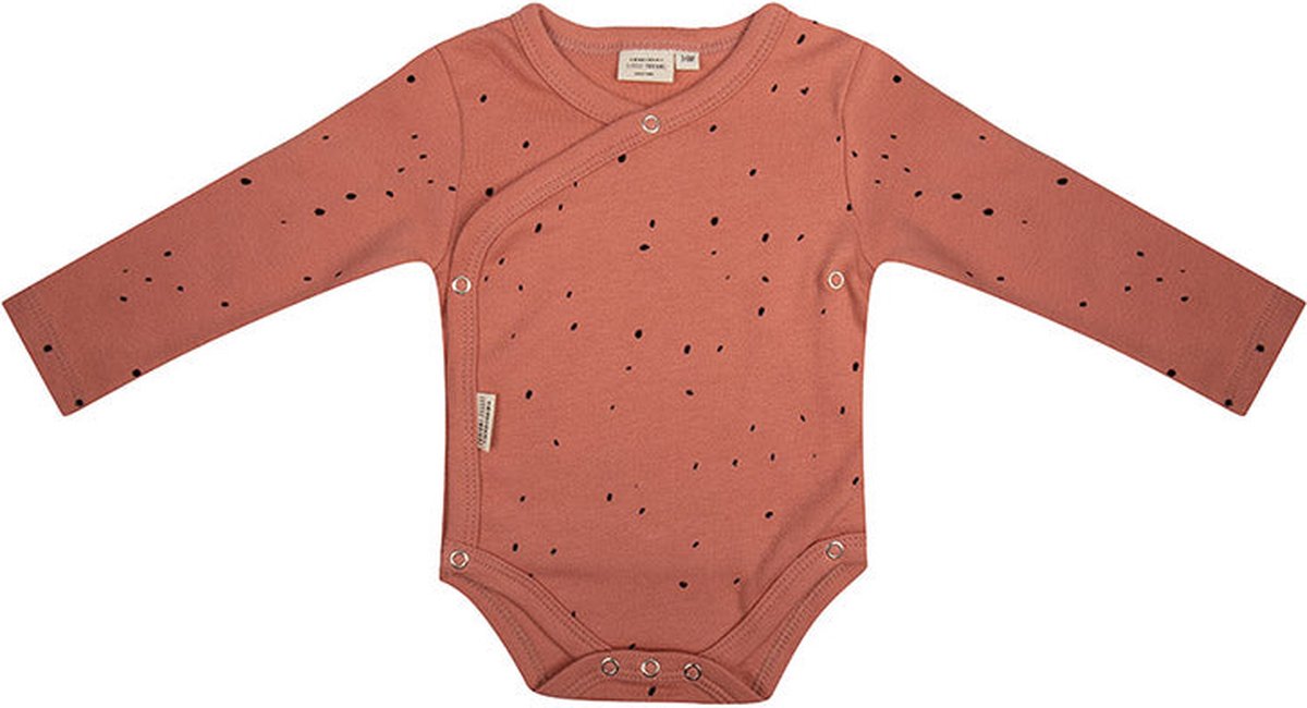 Romper Longsleeve Dots - Canyon Clay - Stippenprint - Maat 50/56 - 1/3 maanden - Little Indians