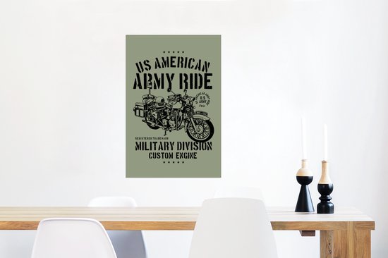 Affiche Mancave - Moteur - Armée - Vintage - 60x90 cm