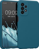 kwmobile telefoonhoesje geschikt voor Samsung Galaxy A23 4G / 5G - TPU backcover met siliconen coating - Smartphone case in mat petrol