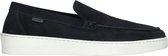 Manfield - Heren - Blauwe suède loafers - Maat 46