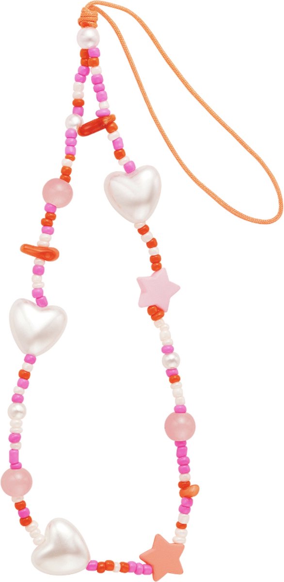 Hidzo Telefoon accessoires - Hart & Ster - Wit, Roze & Oranje