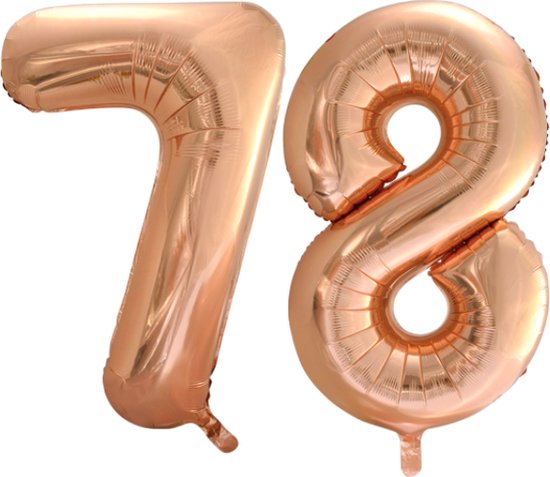 Folieballon 78 jaar Rose Goud 66cm