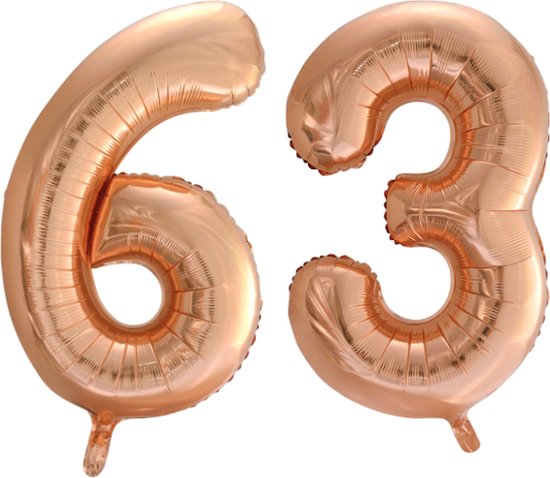 Folieballon 63 jaar Rose Goud 66cm