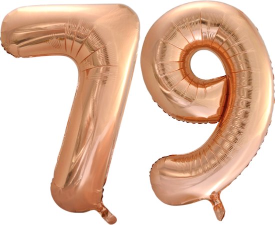 Folieballon 79 jaar Rose Goud 66cm