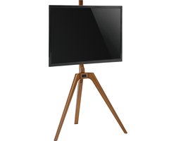 VDD Gaming - TV Standaard - Tv voet universeel - TV Statief - TV Vloerstandaard - Draaibare TV Standaard - Schildersezel Design Studio - Monitor standaard - Draaibaar- Scandinavisch Design - Voor 45 tot 65 inch - Belastbaar 40 kg - Bruin - Hout