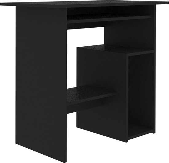 vidaXL - Bureau - 80x45x74 - cm - bewerkt - hout - zwart