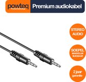 Powteq - 5 meter premium audiokabel - 2 x 3.5 mm jack (hoofdtelefoonaansluiting) - Stereo