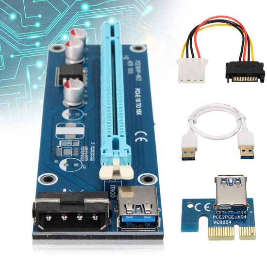 PCIE 4.0 16X Verlengkabel High Speed GPU-riserkabel Met PCI Express Poort Voor Gpu Uitbreidingscabine