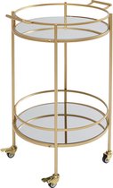 Kare Design Bartrolley tafel glas goud met wielen