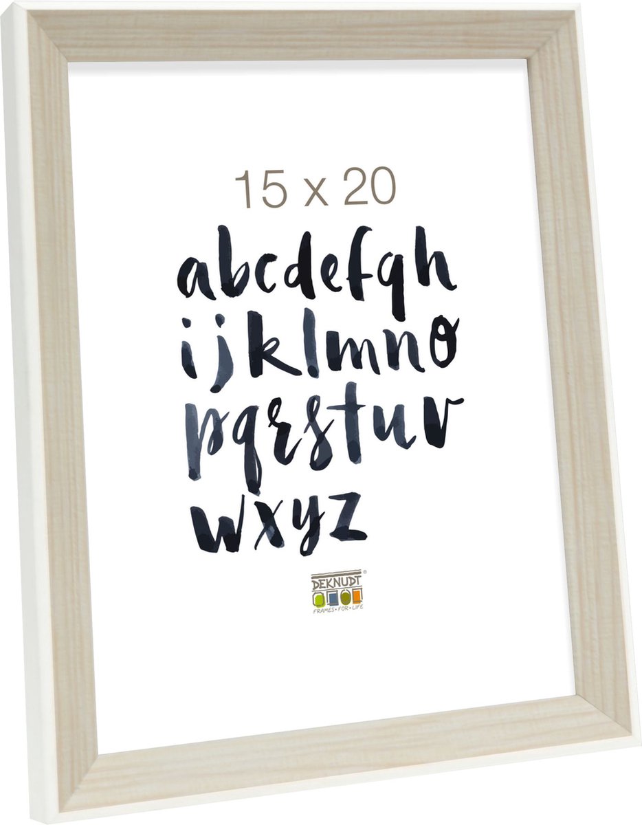 Deknudt Frames fotolijst S46CH1 - naturel met wit randje - foto 15x20