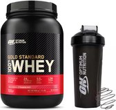 Optimum Nutrition Gold Standard 100% Whey Protein Bundle - Poudre de protéine de Strawberry + ON Shaker - 900 grammes (28 portions)