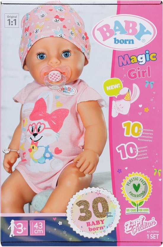 BABY born Soft Touch Magic Girl - Babypop 43 cm | bol.com