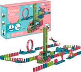 Allerion Domino Set Train - Jeu de briques Domino pour Enfants - 120 dominos et 11 attributs - Jouets STEM