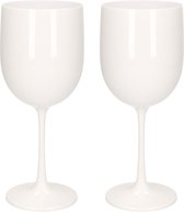 2x verre à vin incassable plastique blanc 48 cl / 480 ml - Verres à vin incassables
