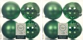 8x stuks kunststof kerstballen groen 10 cm - Mat/glans - Onbreekbare plastic kerstballen