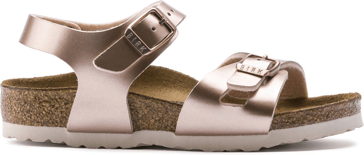 Birkenstock Rio Kids Sandalen Electric Metallic Copper Narrow-fit Imitatieleer 1012520 Goud