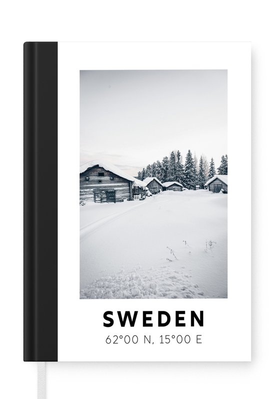 Notitieboek - Schrijfboek - Zweden - Sneeuw - Scandinavië - Notitieboekje klein - A5 formaat - Schrijfblok