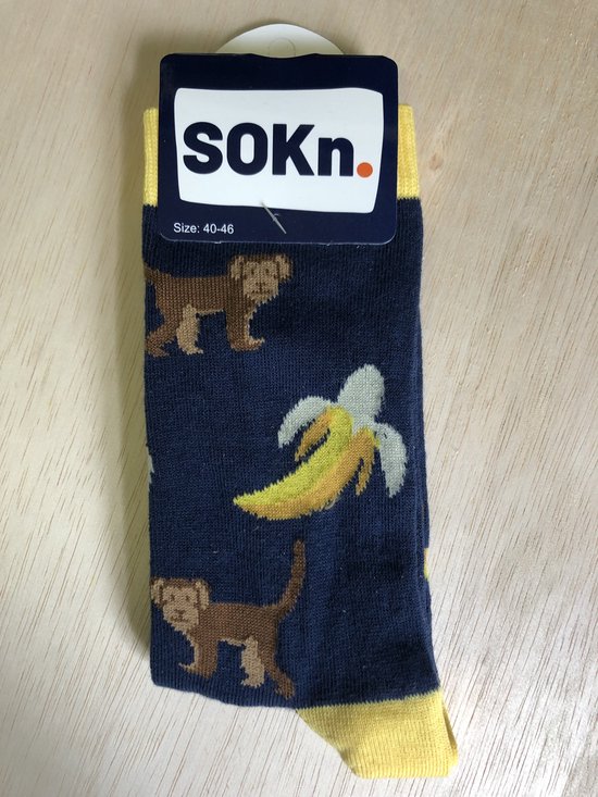 SOKn. trendy sokken *APEN&BANANEN* maat 40-46 (ook leuk om kado te geven !)