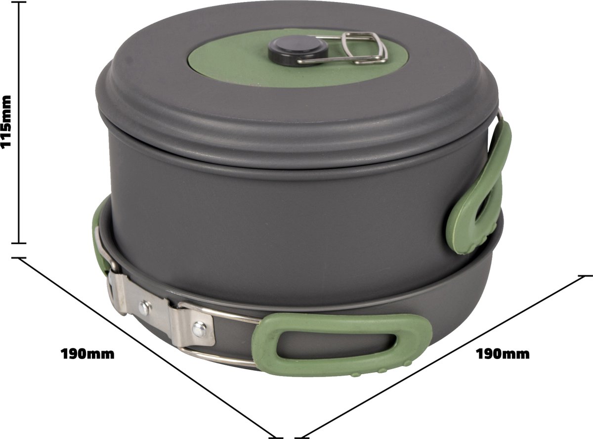 Bo-Camp Pannenset - Explorer - 4-Delig - Hard anodized - Aluminium