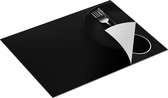 Chefcare Inductie Beschermer Gouden Bestek op een Zwarte Achtergrond - Zwart Wit - 70x52 cm - Afdekplaat Inductie - Kookplaat Beschermer - Inductie Mat