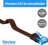 Neview - 50 cm premium platte UTP kabel - CAT 6a - 10 Gbit - 100% koper - (netwerkkabel/internetkabel)