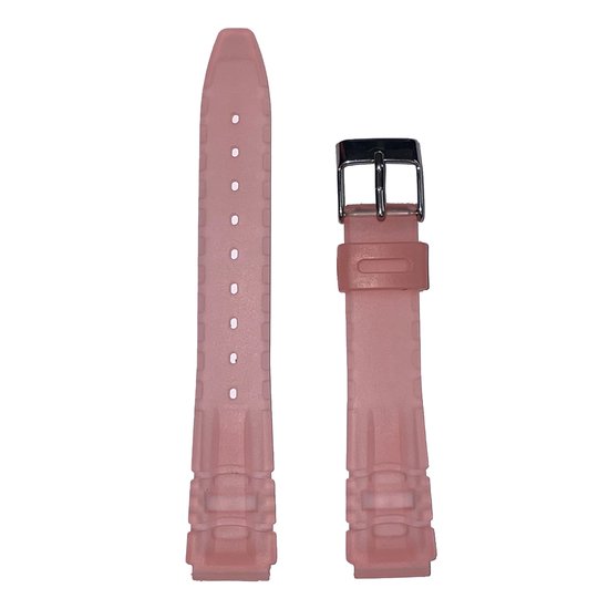 Bracelet de Montre - 16mm - Rose Pâle - Bracelet Silicone Transparent - Boucle Acier Inoxydable