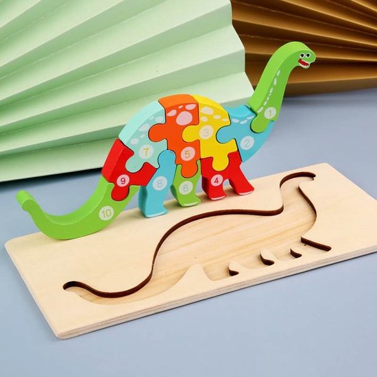 Femur Houten Kinderpuzzel – Dino - Dieren Puzzel – 3D Puzzel – Goed voor de Ontwikkeling – Montessori Speelgoed – Kinderspeelgoed