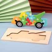 Femur Houten Kinderpuzzel – Takelwagen - Dieren Puzzel – 3D Puzzel – Goed voor de Ontwikkeling – Montessori Speelgoed – Kinderspeelgoed