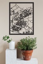 Houten Stadskaart Almelo Zwart Mdf 50x70cm Wanddecoratie Voor Aan De Muur City Shapes