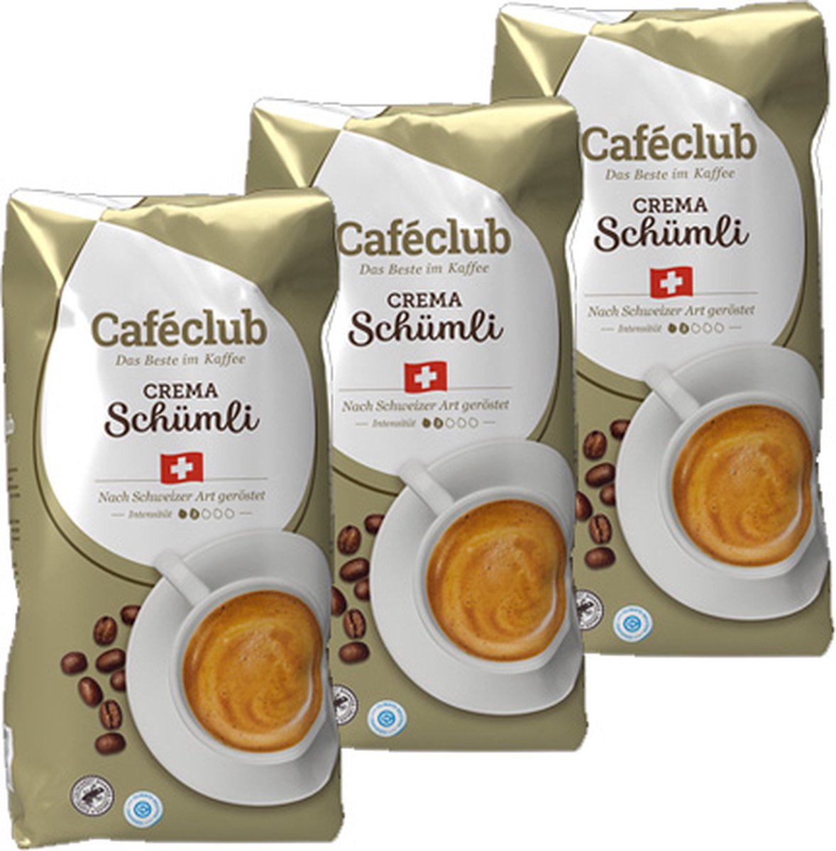 Cafeclub Crema Schümli - koffiebonen - 3 x 1 kg