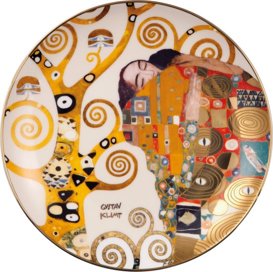 Goebel - Gustav Klimt | Decoratief bord De vervulling | Porselein - 21cm - Limited Edition - met echt goud