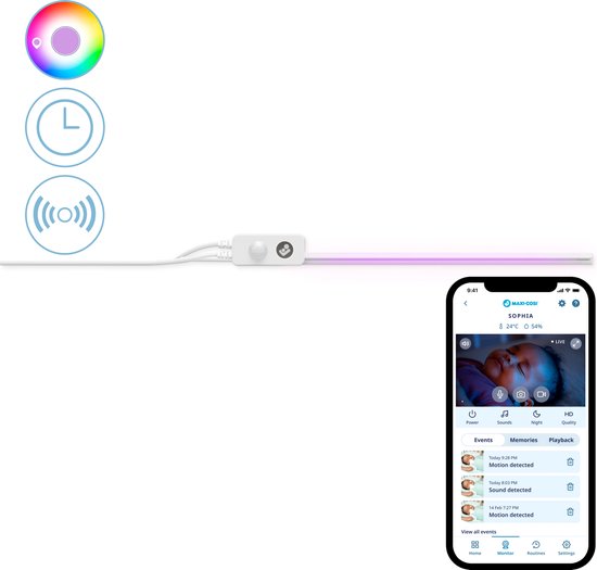 Maxi-Cosi Connected Home - Glow Wieglampje - Nachtlamp met app - Altijd dichtbij - Bewegingsdetectie van maxi-cosi — afbeelding 3