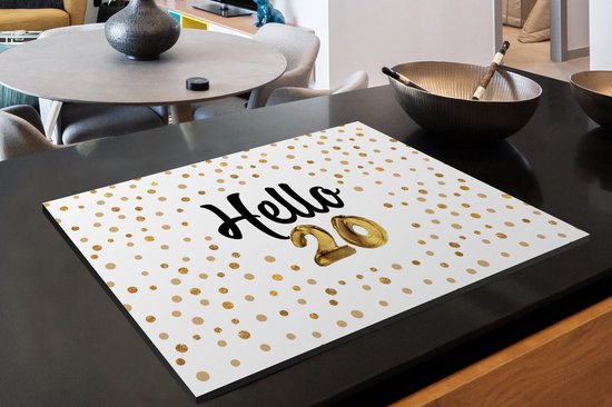 KitchenYeah® Inductie beschermer 76x51.5 cm - Jubileum - 20 jaar - Design - Kookplaataccessoires - Afdekplaat voor kookplaat - Inductiebeschermer - Inductiemat - Inductieplaat mat