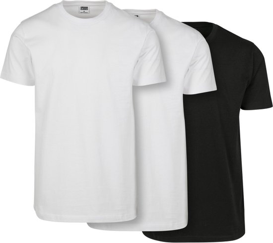 Urban Classics Tshirt Homme -3XL- Basic 3-Pack Wit/ Zwart | bol
