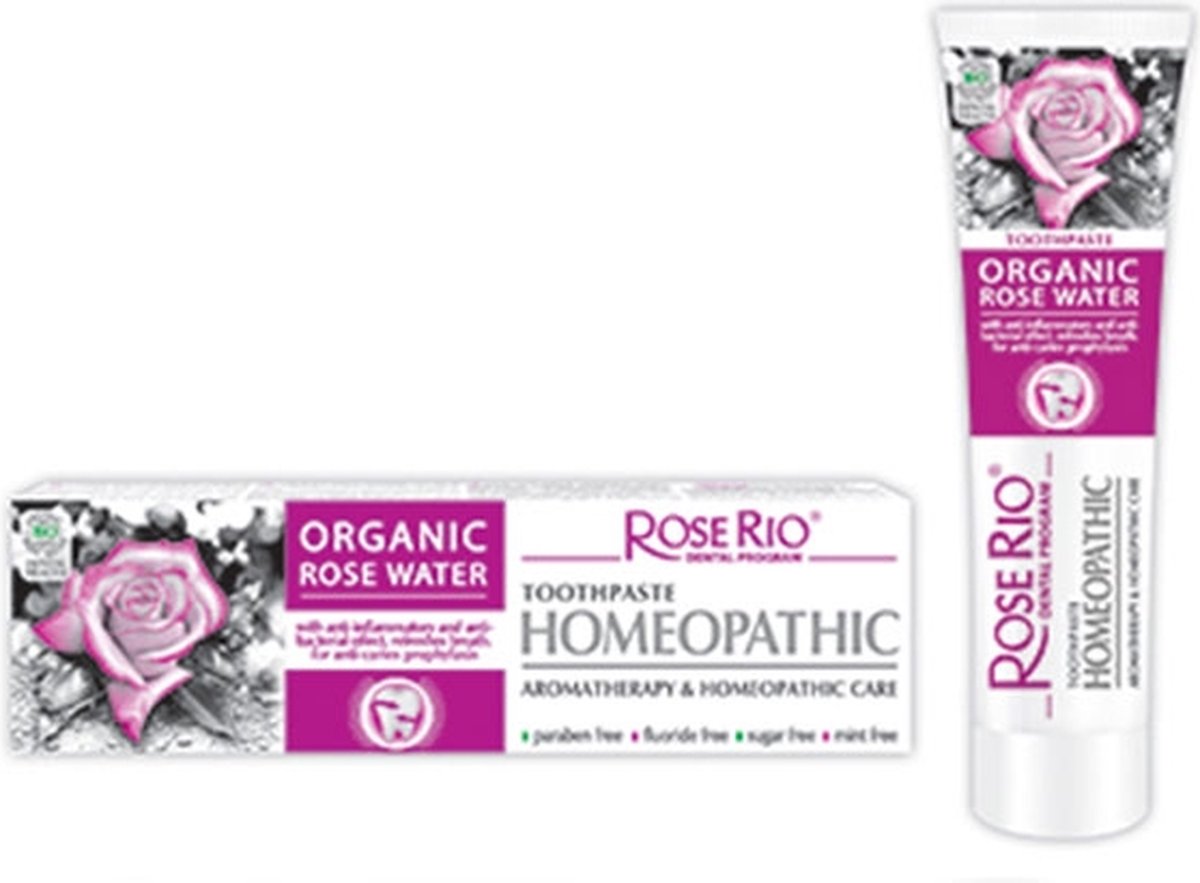 Homeopathische tandpasta met rozen water voor gevoelige tanden 65ml