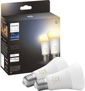 Bol.com Philips Hue standaardlamp E27 Lichtbron - warm tot koelwit licht - 2-pack - 1100lm - Bluetooth aanbieding