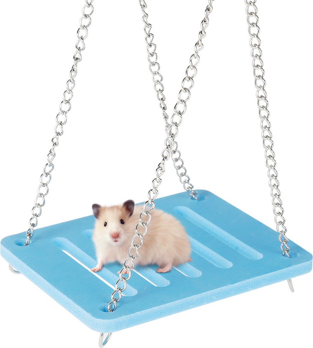Premium Hamster Schommel Blauw | Speelgoed voor Muis Rat Eekhoren en andere Kleine Knaagdieren | Hamsterkooi Accessoire | Huisje | Hamsters | Toys | Huisdier |