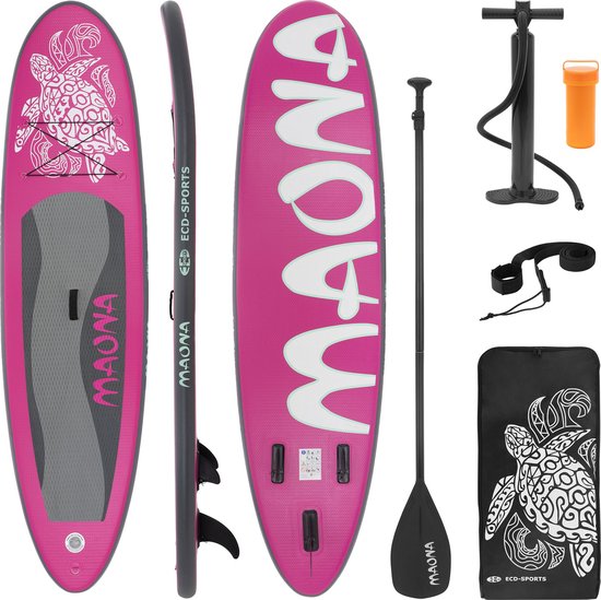 Opblaasbare Stand Up Paddle Board Maona Roze, 308x76x10 cm, incl. pomp en draagtas, gemaakt van PVC en EVA