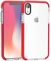 Apple iPhone XR Rood backcover case TPU hoesje Transparant Stevige Siliconen achterkant telefoonhoesje
