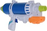 1x Waterpistolen/waterpistool blauw/wit van 34 cm kinderspeelgoed - waterspeelgoed van kunststof