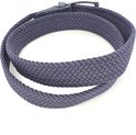 Ceinture tressée bleu marine en forme de boucle avec du cuir.