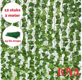 Joya® Klimop Slinger 12 Stuks - 200cm Lang | Decoratie Plant voor Huis en Tuin | Kunst Hangplant | Bloemenslinger | Klimop Kunstplanten voor Binnen en Buiten | 12 Stuks & 210cm Lang