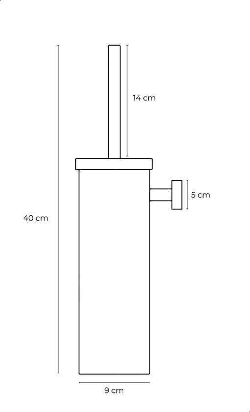 Toiletborstel Met Houder - Zwart - Wc Borstel Houder - Toiletborstelhouder Hangend