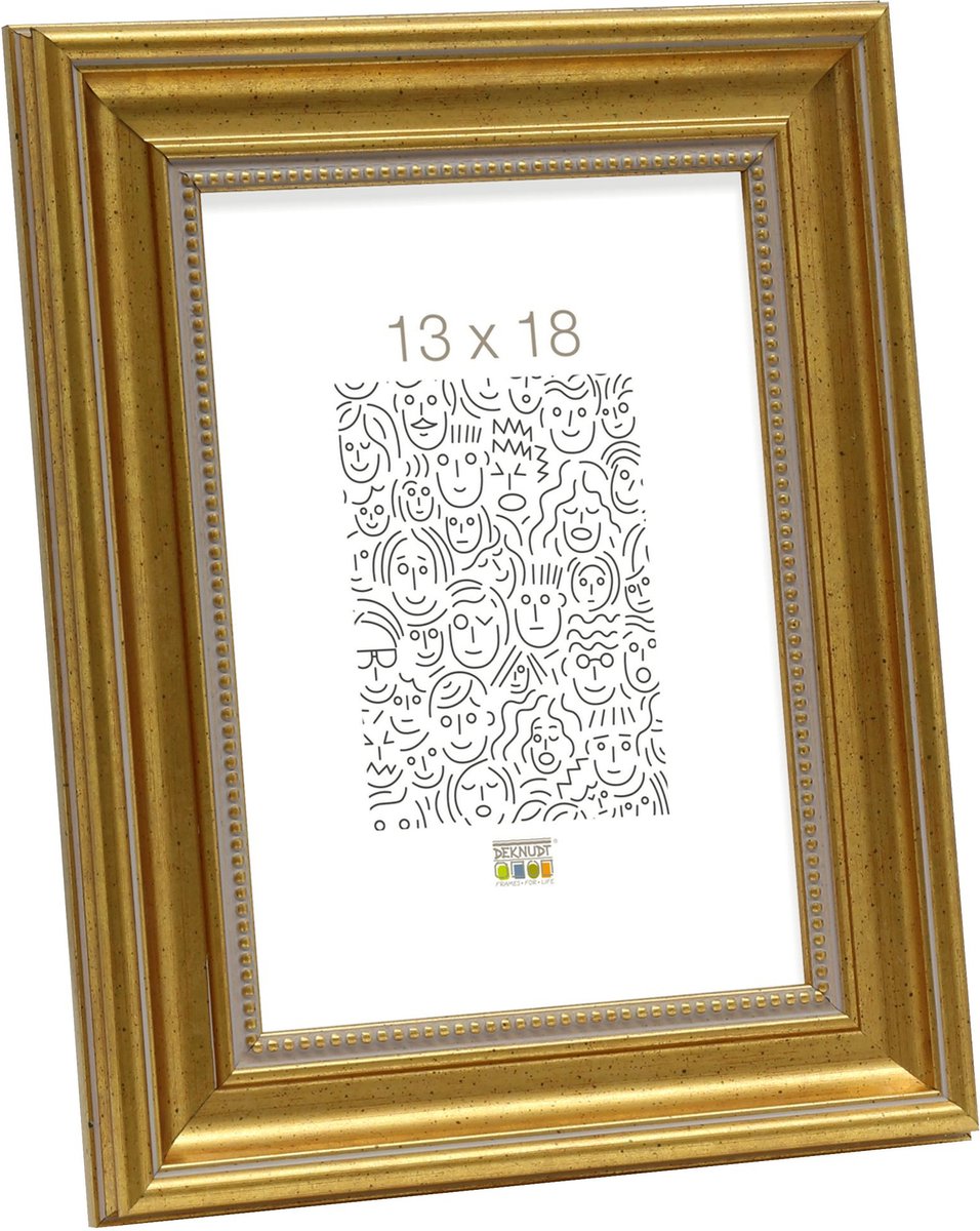 Deknudt Frames fotolijst S45HA1 - goudkleur - parelbiesje - foto 13x18