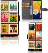 Telefoonhoesje Samsung Galaxy A03 Flipcover Design Postzegels