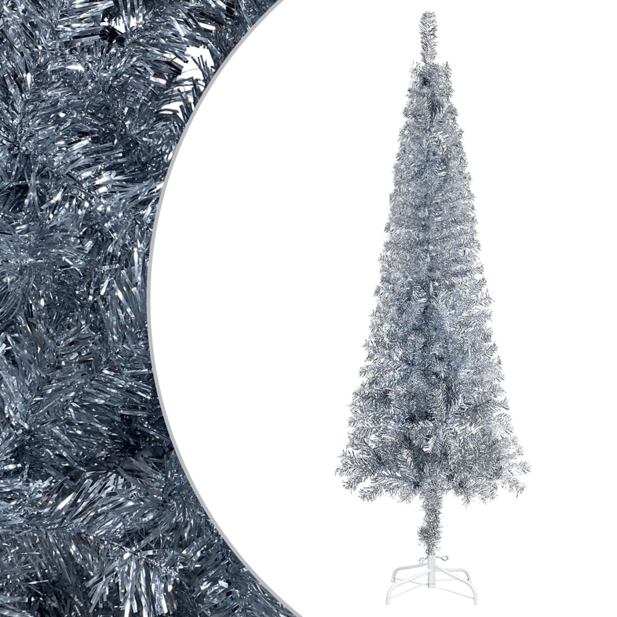 VidaLife Kerstboom smal 150 cm zilverkleurig