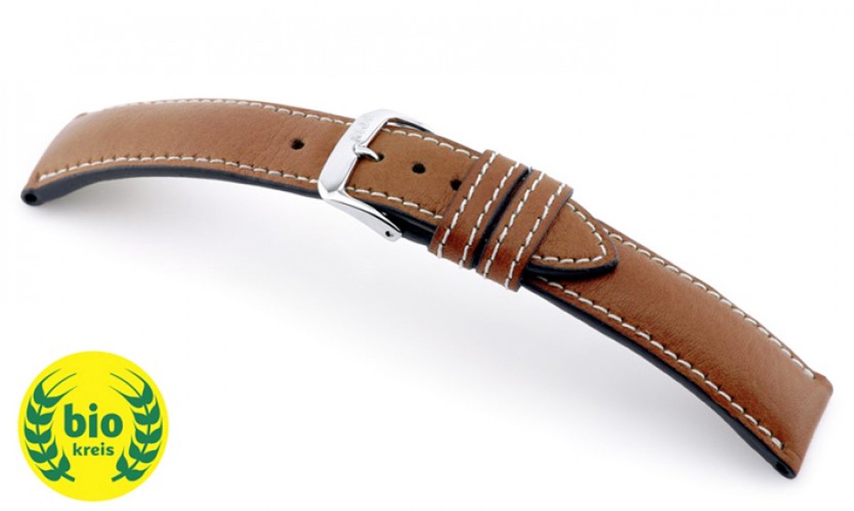 Horlogeband Weilheim Cognac - Leer - 19mm