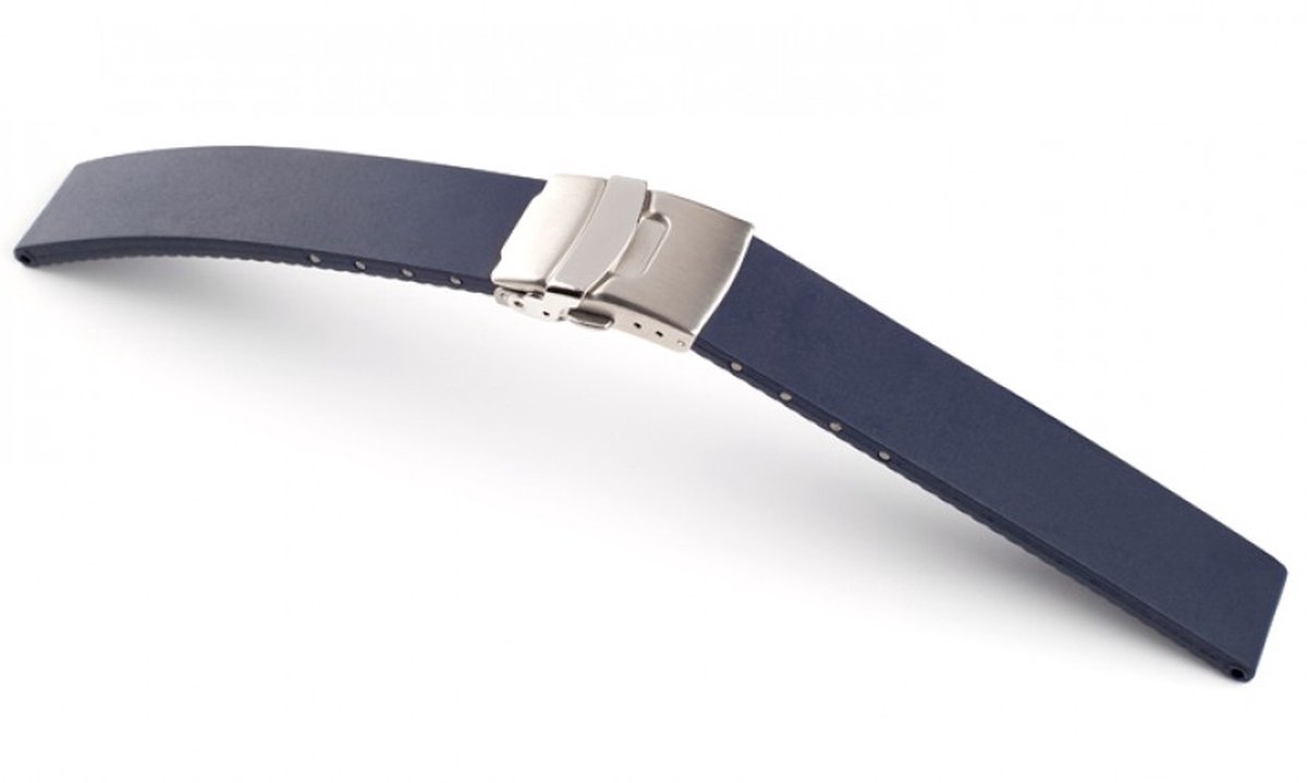 Horlogeband Pure Blauw - Leer - 20mm