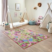 Carpet Studio Sweet Town Speelkleed Roze- Speelmat 140x200cm - Vloerkleed Kinderkamer - Anti-slip Verkeerskleed