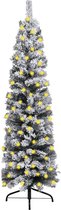VidaLife Kerstboom met LED's en sneeuwvlokken smal 150 cm PVC groen